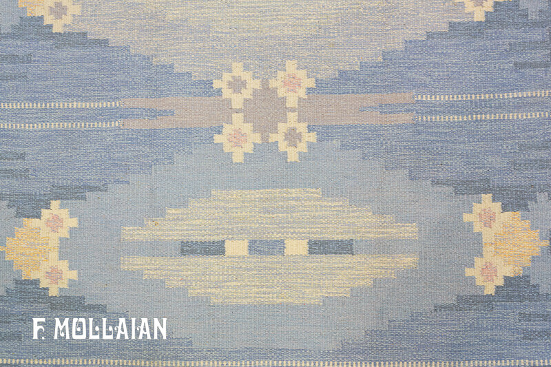 Semi-Antique Swedish Kilim n°:14040292